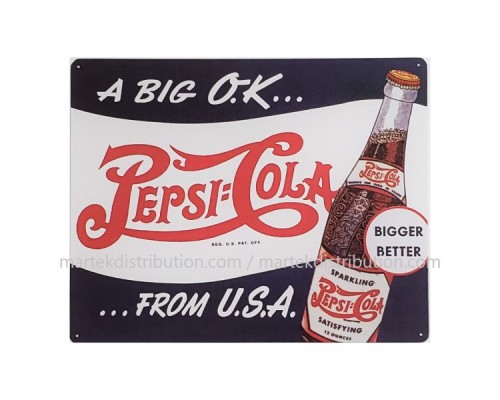 Enseigne Pepsi-Cola en métal A Big O.K…